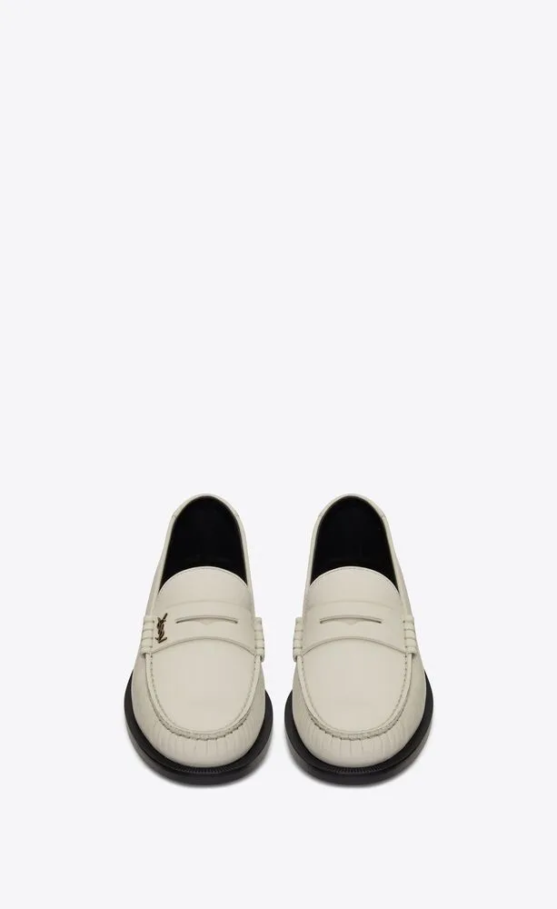 SAINT LAURENT Le Loafer Logo-Plaque Leather Loafers