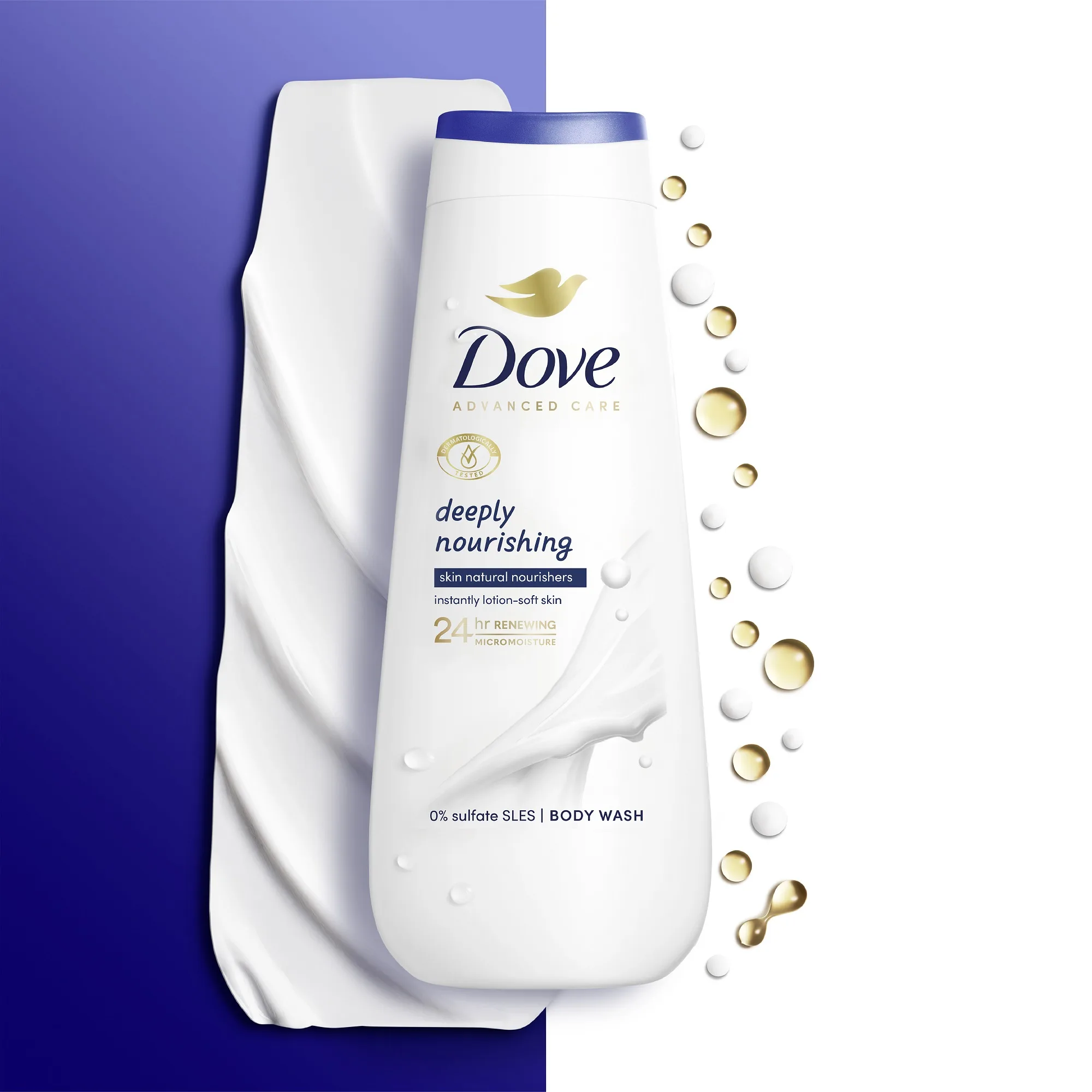 Νέα σειρά αφρόλουτρων Dove Advanced Care: 24ωρη αίσθηση ενυδάτωσης απευθείας από το ντους!