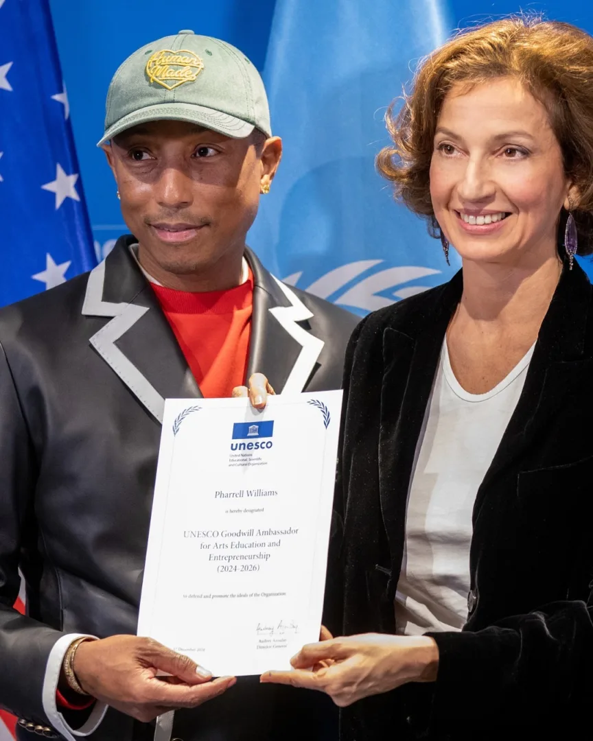 Ο Pharrell Williams ανακηρύχθηκε Πρέσβης Καλής Θελήσεως της UNESCO