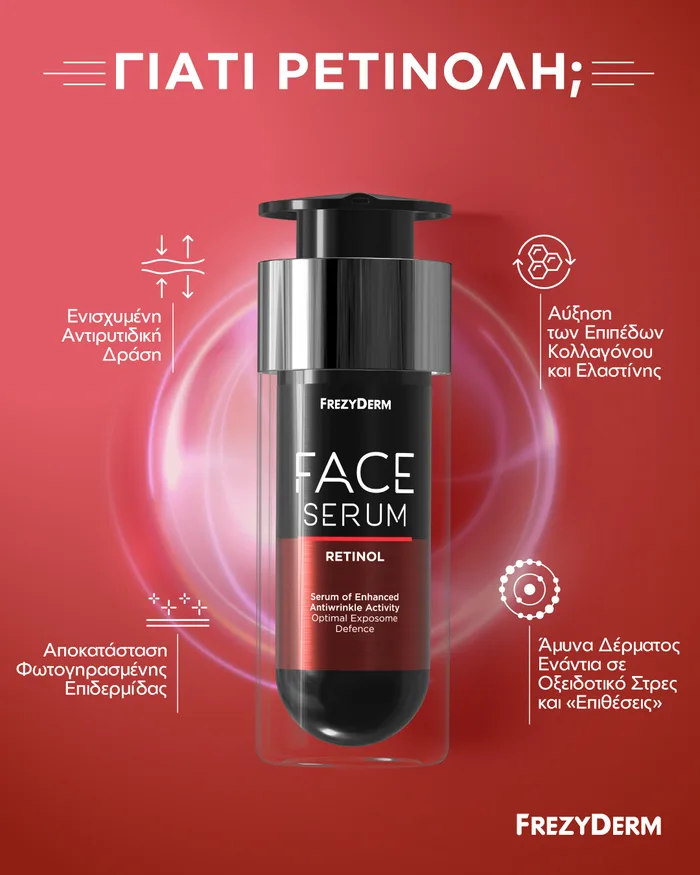 FREZYDERM: Νέο FACE SERUM RETINOL που αλλάζει τους όρους για αντιγηραντική φροντίδα ρετινόλης χωρίς ερεθισμούς