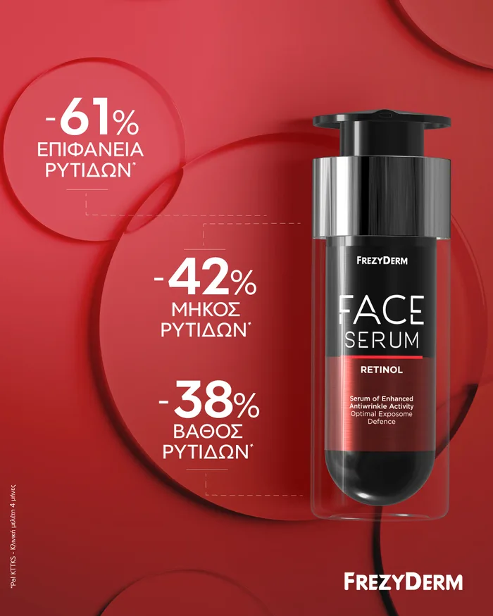 FREZYDERM: Νέο FACE SERUM RETINOL που αλλάζει τους όρους για αντιγηραντική φροντίδα ρετινόλης χωρίς ερεθισμούς